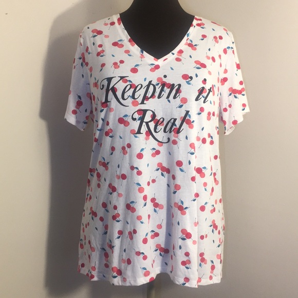 LANE BRYANT Cherry Print Graphic Tee 14/16 - Picture 2 of 7